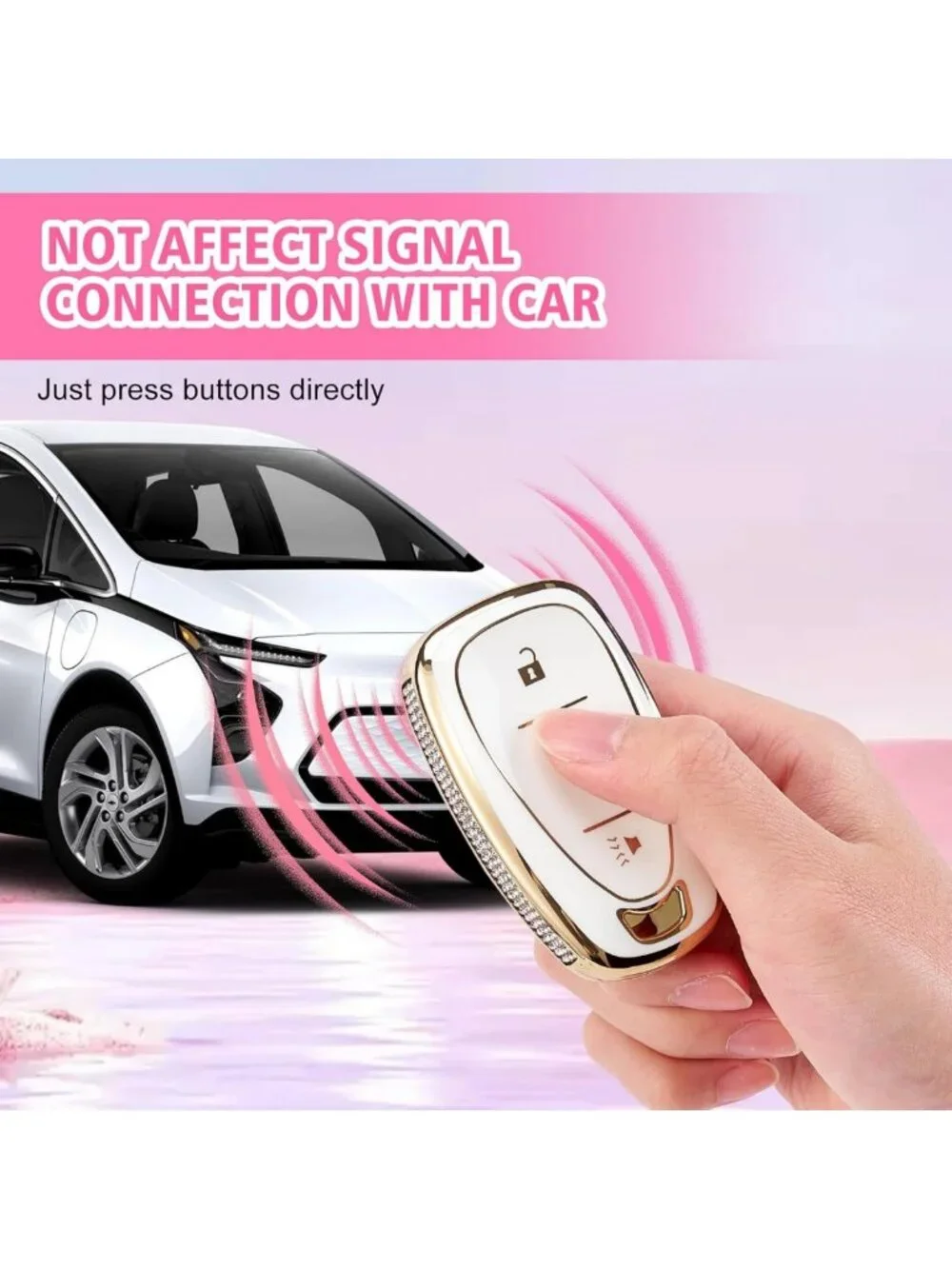 Stylish Diamond Edge TPU Key Fob Cover for Chevy Spark, Equinox, Traverse & Trax